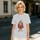 Olive Graphic T-Shirt With Fiery Donut Anime Character Print
