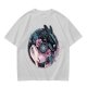 Olive T-Shirt with Yin Yang Dragon Floral Sun Moon Art