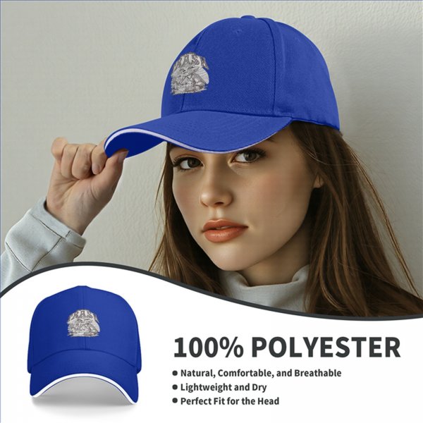 Black Baseball Cap With Raccoon Eating Graphic Print