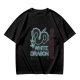 Olive T-Shirt With Neon White Dragon Graphic Print