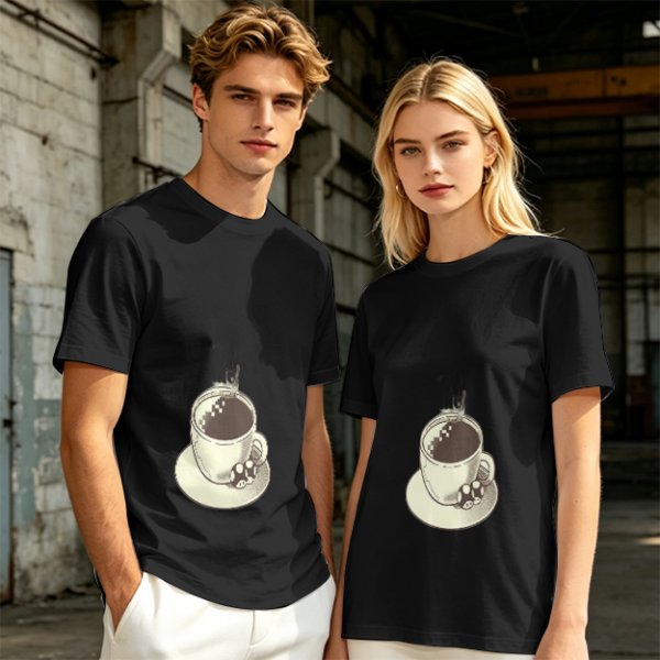 Olive T-Shirt With Hot Cocoa Cup And Marshmallows Graphic Print