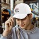 Black Baseball Cap with Cherry Blossom Tree and Whimsical Creature Print