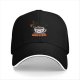 Black baseball cap with cute coffee cup and coffee text print