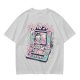 Olive green graphic t-shirt with cute handheld game kitchen art