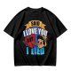 Olive t-shirt with Pinocchio 'Said I Love You But I Lied' print