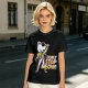 Olive graphic t-shirt with cat Freddie Mercury 'Don't Stop Meow' print