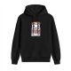 Black hoodie with Spirited Away character face stack graphic