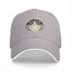 Black baseball cap with 'I DON'T CARE' and relaxed cat graphic