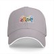 Black baseball cap with cute punctuation characters and speech bubbles