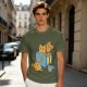 Olive T-Shirt With Cute Cat Toast Toaster Breakfast Art