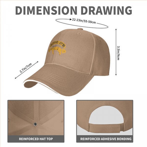 Sloths Gym Graphic Black Baseball Cap