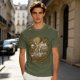 Olive T-Shirt with Fantasy Character Group Graphic Print