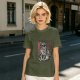 Olive T-Shirt with Cool Sunglass Wearing Tabby Cat Graphic