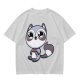 Olive T-Shirt with Cute Raccoon Holding Coffee Mug Print