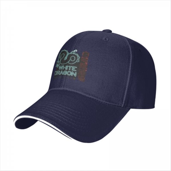 Black baseball cap with White Dragon neon style graphic print