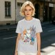Olive T-Shirt With Cute Cats Enjoying Pizza And Snacks Print