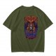 Olive Graphic T-Shirt With Dark Throne Skeleton Art Print