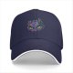Black Baseball Cap With Neon Psychedelic Dragon Head Print