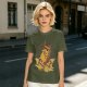 Olive T-Shirt With Cool Cat Lounging On Beach Chair Holding Drink