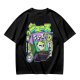 Olive T-shirt with spooky juice box graphic and playful skull art
