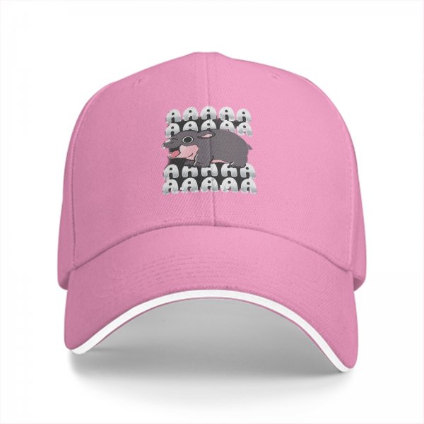 Black baseball cap with cute hippo screaming AHHH graphic