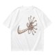 Olive T-shirt with Alien Facehugger Swoosh Graphic Print