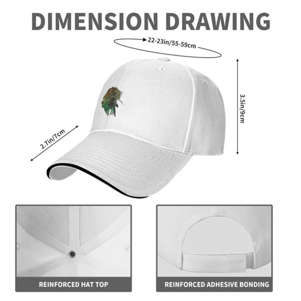 Black Baseball Cap With Fantasy Warrior Silhouette Art Print