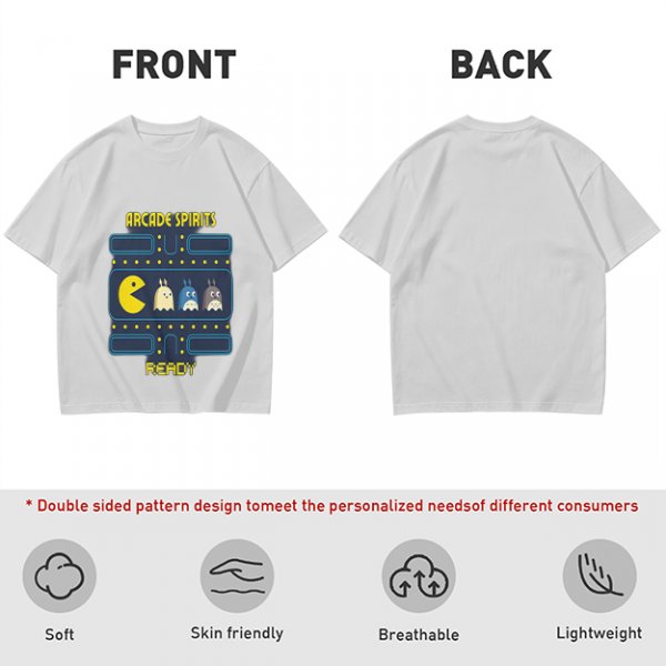 Arcade Spirits Ready Pac-Man Themed Graphic T-Shirt
