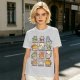 Olive green t-shirt with cute mythical monster cat graphic prints