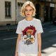 Olive T-Shirt with Retro Anime Lion Character Graphic