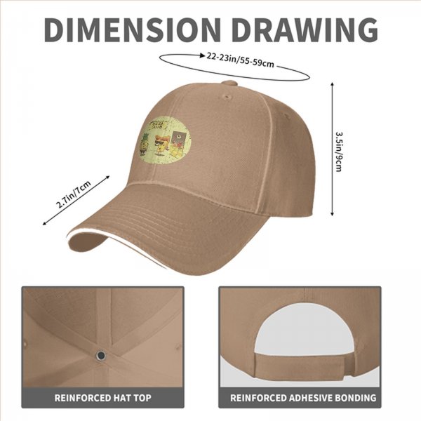Black Baseball Cap With Pizza Club Pineapple Slice Graphic