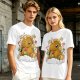 Olive T-Shirt With Cute Gingerbread Unicorn And Christmas Candy Print