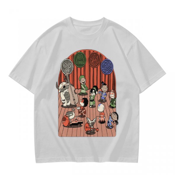 Avatar The Last Airbender Chibi Characters Band Graphic T-Shirt