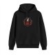 Black Hoodie With Red Demon and Unicorn Graphic Print
