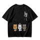 Olive T-Shirt With Cute Kitten Illustrations And Text Print
