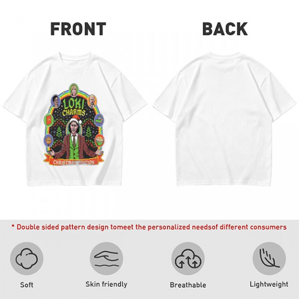 Loki Charms Christmas Edition Themed Graphic T-Shirt