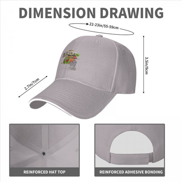 Black baseball cap with Slimer's Ghostbusters themed graphic print
