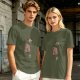 Olive Green T-Shirt With Don't Worry Cute Capybara Graphic