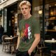 Olive Graphic T-Shirt with King Evolution Character Silhouettes