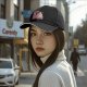 Black Baseball Cap With Support Your Local Pizza Dealer Print