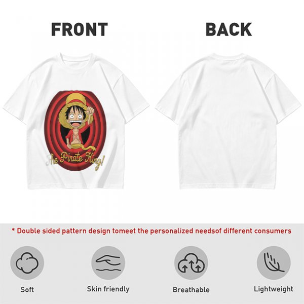 One Piece Luffy The Pirate King Graphic Olive T-Shirt