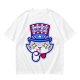 Olive T-Shirt With Patriotic Cat 'I Want You Right Meow' Print