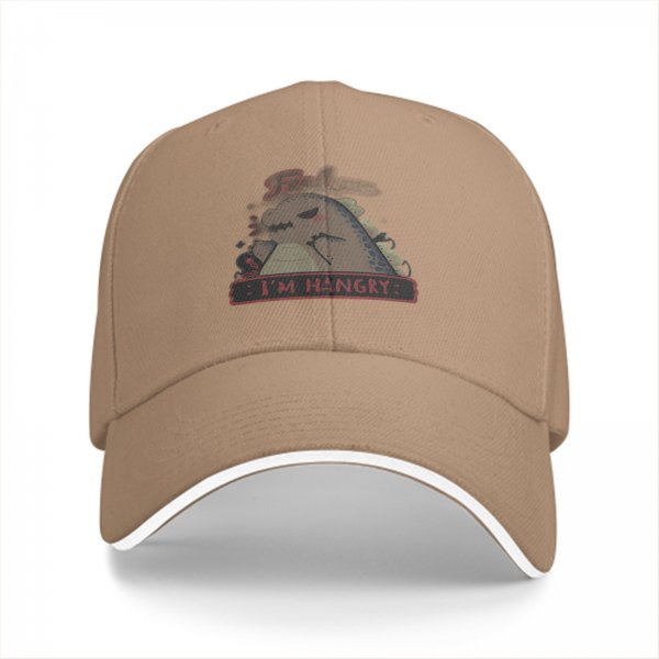 Black Baseball Cap With Hungry Dinosaur I'm Hangry Graphic