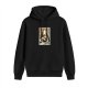 Black hoodie with Spirited Away No-Face and Great Wave print