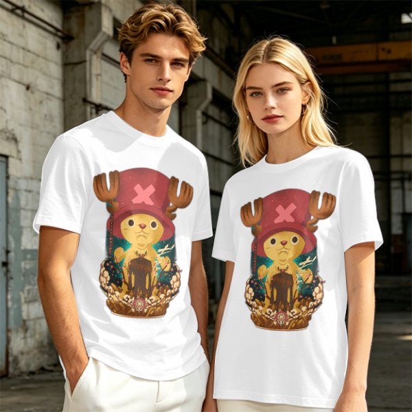 Olive T-shirt with Tony Tony Chopper Graphic Print