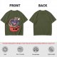 Halloween pumpkin ramen bowl with cute monster graphic t-shirt