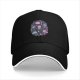 Black Baseball Cap with Cute Chibi Fantasy Character Print