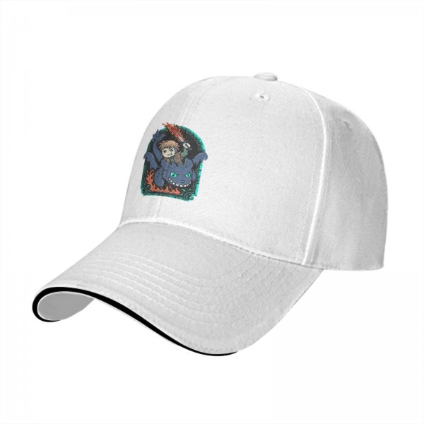 Black Baseball Cap with How to Train Your Dragon Toothless and Hiccup Print