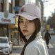 Black baseball cap with cute red panda using retro computer graphic