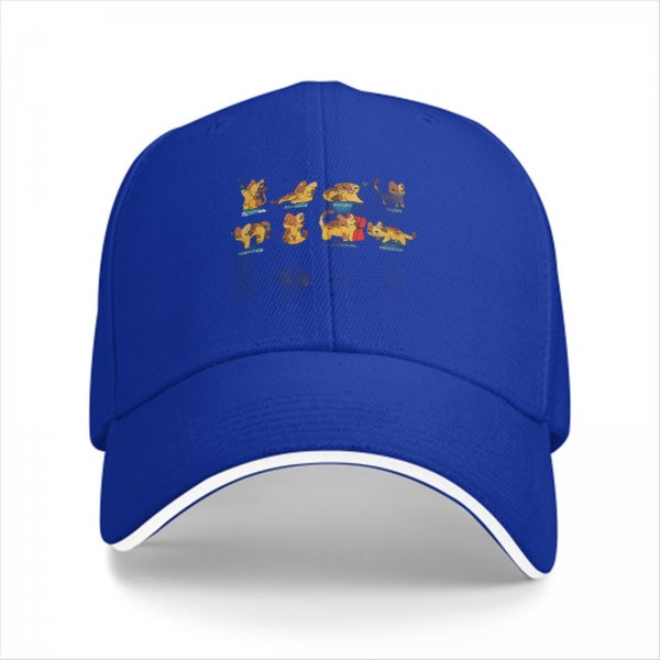Black baseball cap with playful illustrated cat designs